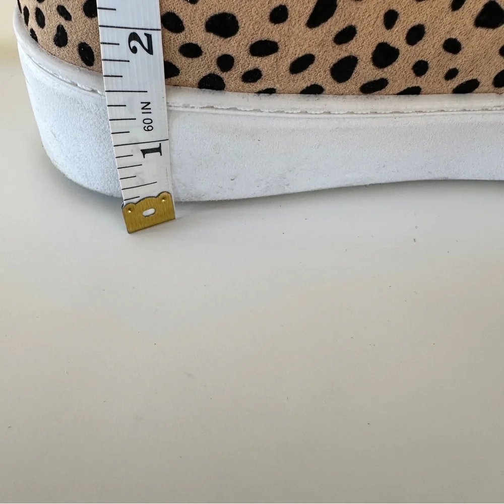 Qupid Tan and Black Spotted Slip-On Sneakers Size 8.5